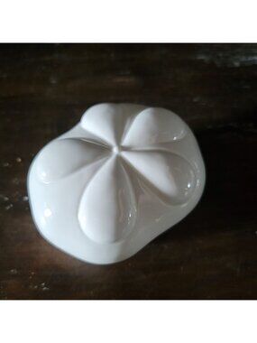 Vintage The Beachcombers Sand Dollar Trinket Box Bone China Round Keepsake White